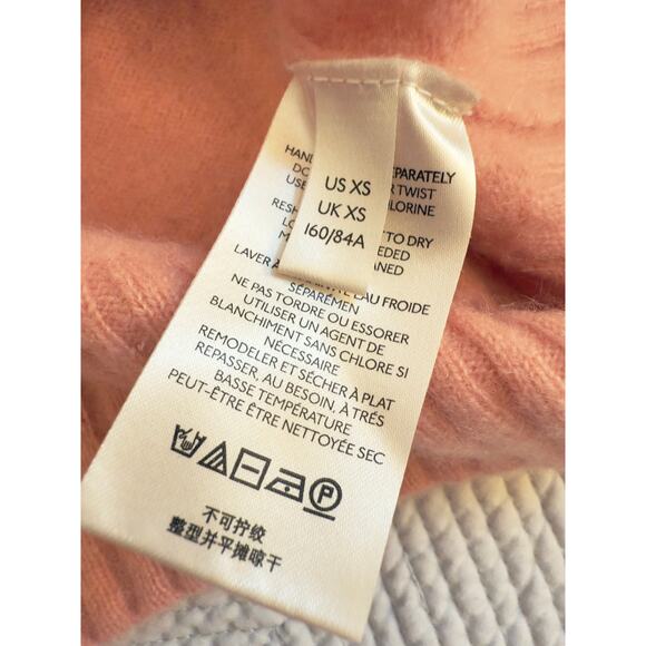 Free People So Low So High Cashmere Sweater Soft Peach XS FP Cropped Turtleneck - Picture 7 of 12